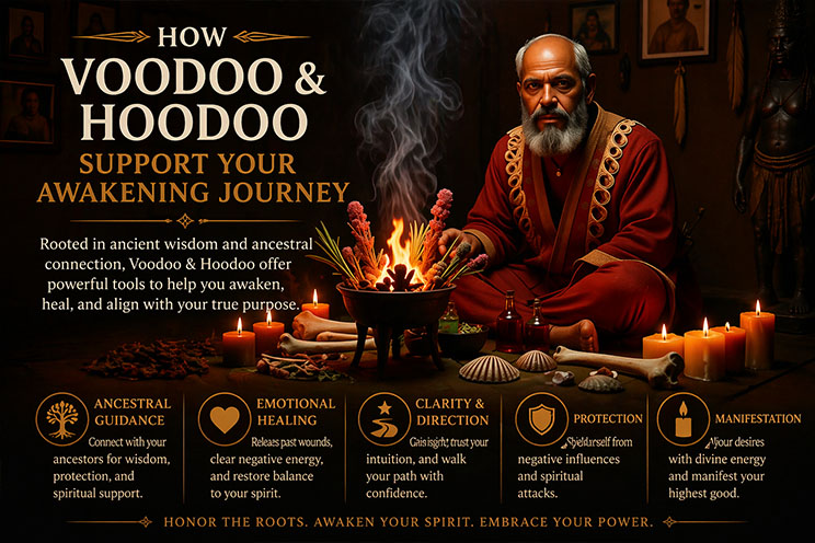 Spiritual awakening altar with candles, skull, and ancestral offerings